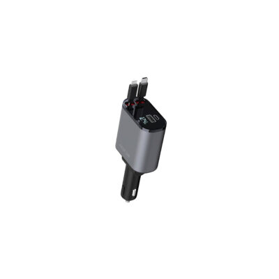 Green Lion Integrated Car Charger with Retractable Cables 38W