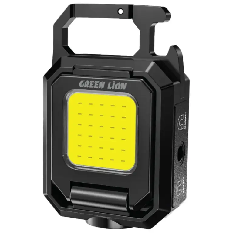 Green Lion Keychain Light with Foldable Design
