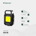 Green Lion Keychain Light with Foldable Design