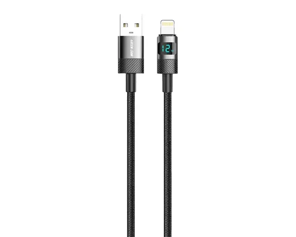 Green Lion LED Display Braided USB-A to Lightning Cable