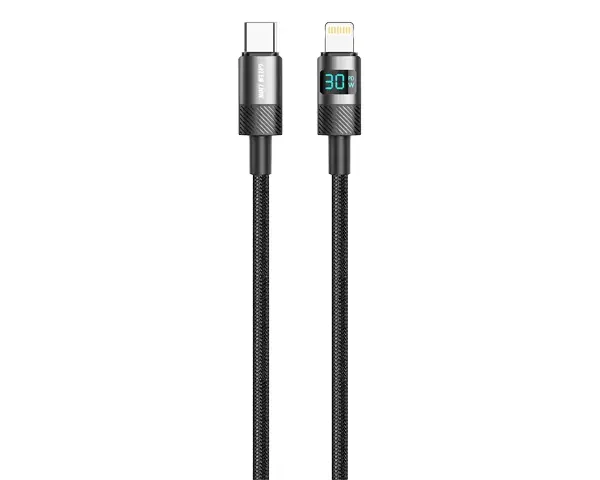 Green Lion LED Display Braided USB-C to Lightning Cable