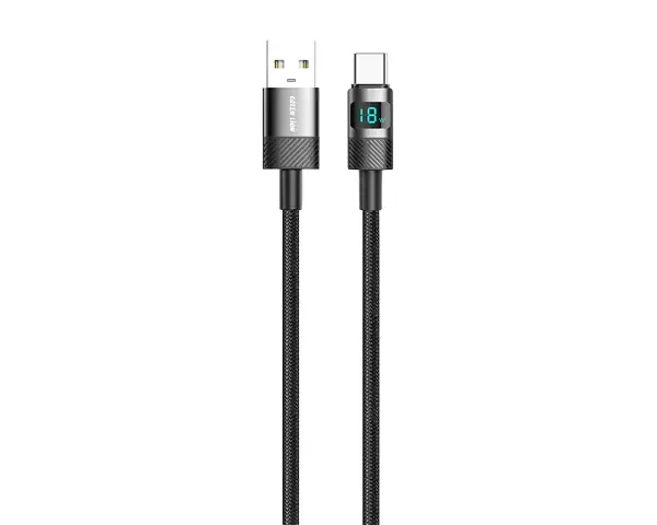 Green Lion LED Display Braided USB-A to USB-C Cable