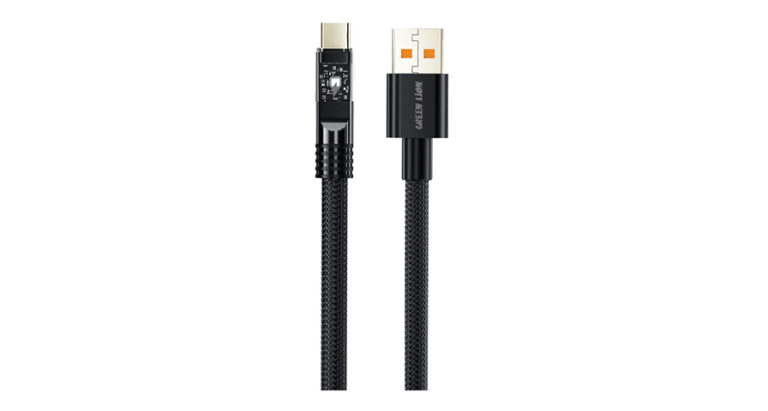 Green Lion Led Braided Cable Usb-A to Usb-C 1Meter