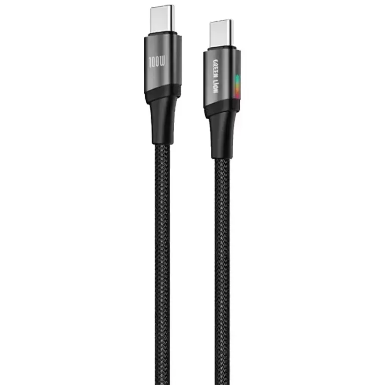 Green Lion Lumi Charge USB-C to USB-C 1m Braided Cable PD 100W