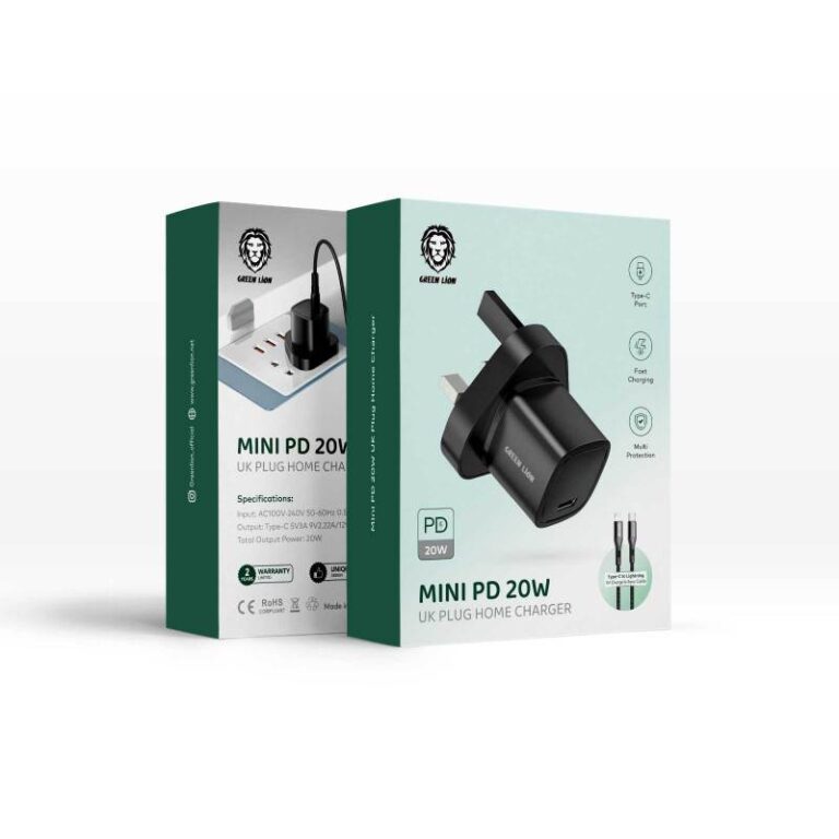 Green Lion Mini PD 20W Charger, Type-C To Lightning Cable Included (1m)