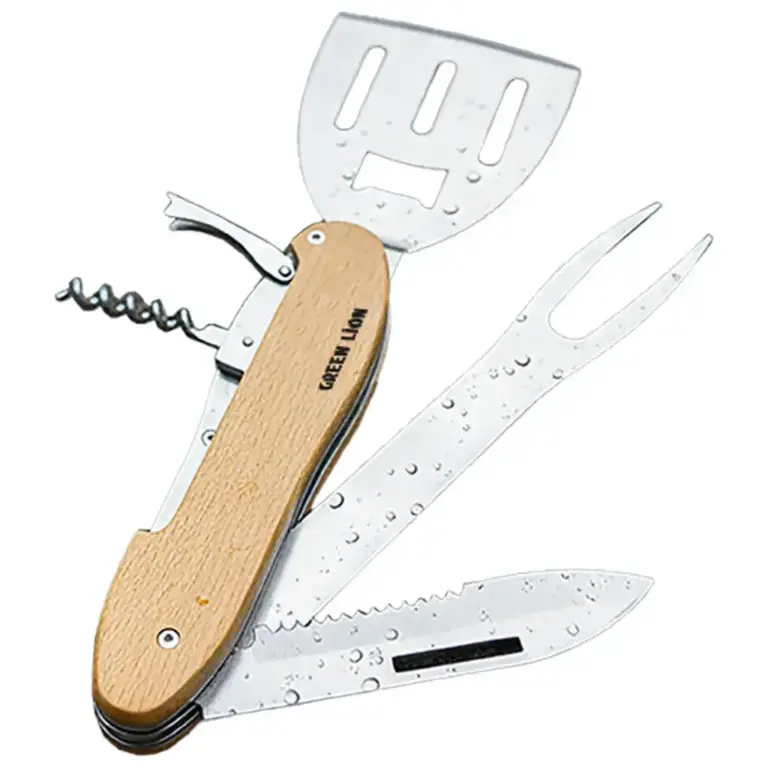 Green Lion Multifunction BBQ Tool Set - Wood