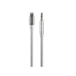 Green Lion Non-MFi Lightning to AUX 3.5mm Stainless Steel Plating Cable 90cm- Silver