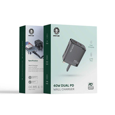 Green Lion PD20W+PD20W Total:40w +TC-lPH data cable1m Black/Orange