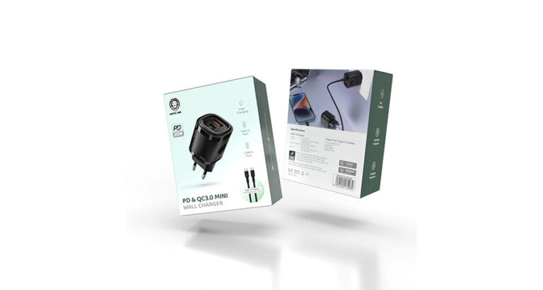 Green Lion PD+QC3.0 20W One way solution +TC-TC data cable Black/Orange EU