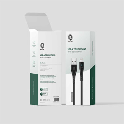 Green Lion PVC USB-A to Lightning Cable with LED Indicator 1M