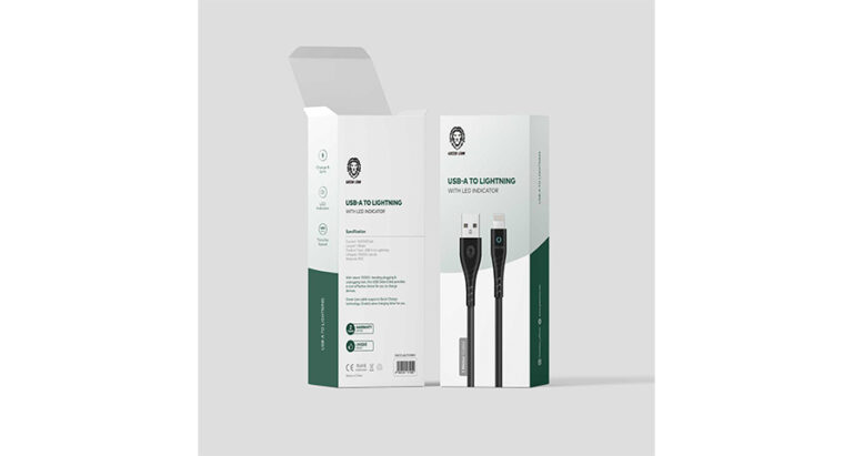 Green Lion PVC USB-A to Lightning Cable with LED Indicator 1M