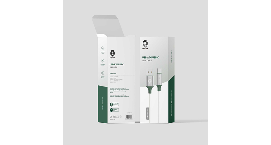 Green Lion PVC USB-A to Type-C Wide Cable 1M