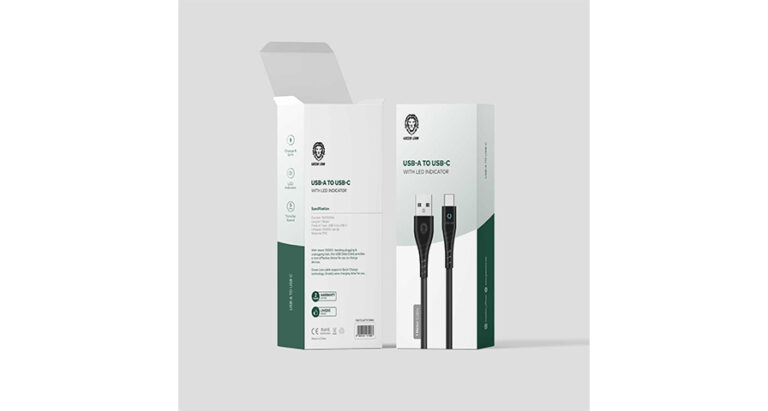 Green Lion PVC USB-A to Type-C Cable with LED Indicator 1M