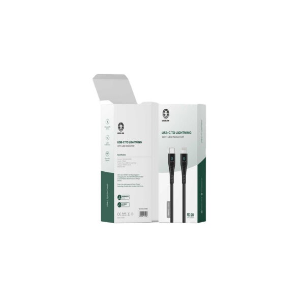 Green Lion PVC USB-C to Lightning Cable with LED Indicator 1M PD 20W