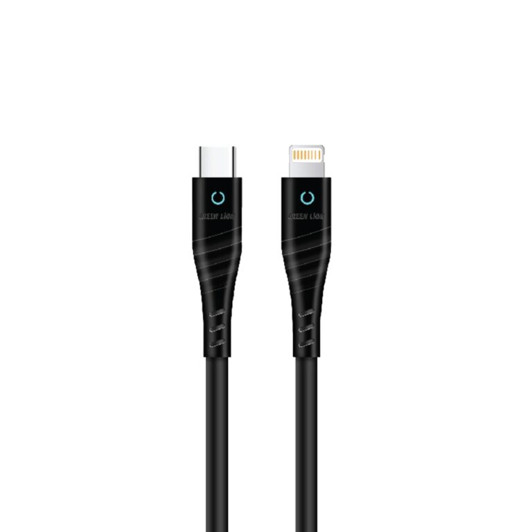 Green Lion PVC USB-C to Lightning Cable with LED Indicator 1M PD 20W