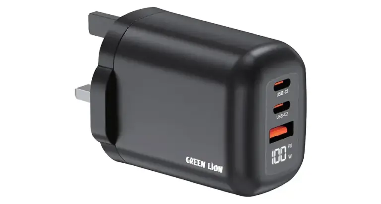 Green Lion Q-Series UK Plug 2 USB-C & USB-A Charger
