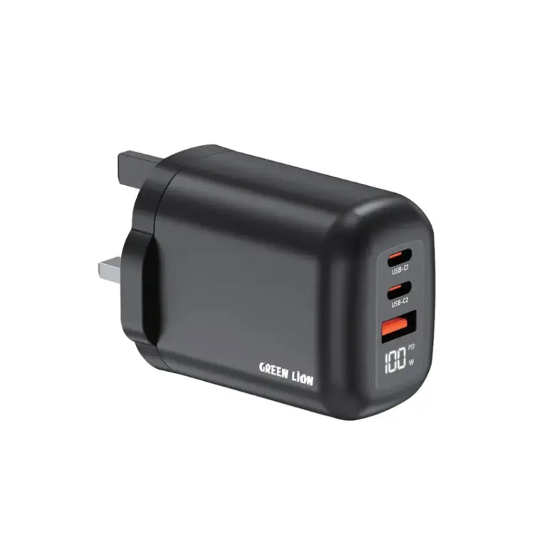 Green Lion Q-Series UK Plug 2 USB-C & USB-A Charger