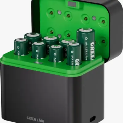 Green Lion RECHARGEABLE 4*AA + 4*AAA Battery Dock USB-C
