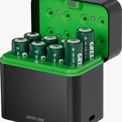 Green Lion RECHARGEABLE 8*AA Battery Dock USB-C