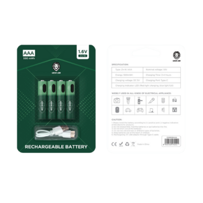 Green Lion Rechargeable Battery AAA 1.6V Alkaline Battery