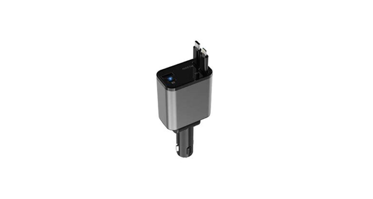 Green Lion Retractable 50W Car Charger- Black