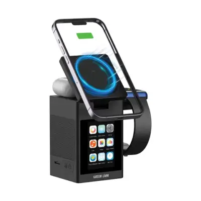 Green Lion Smart Station Pro LCD Display Wireless Charger with Speaker