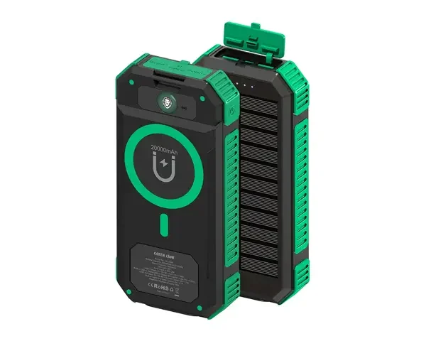 Green Lion Solar Flex 20000mAh Power Bank - Green & Black
