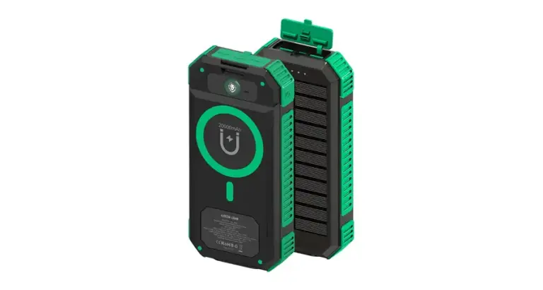 Green Lion Solar Flex 20000mAh Power Bank - Green & Black
