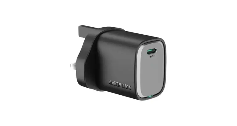 Green Lion Supra 20W UK Wall Charger - Black/Grey