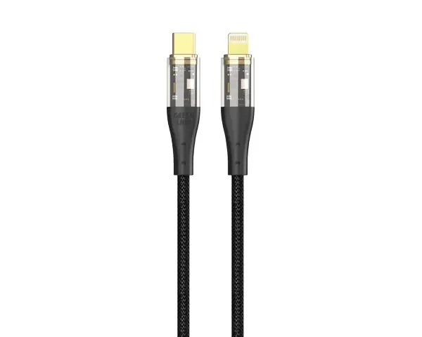 Green Lion Transparent Cable USB-C To Lightning Braided