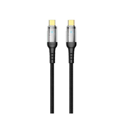 Green Lion Transparent LED Cable 60w Type-C to Type-C -Black