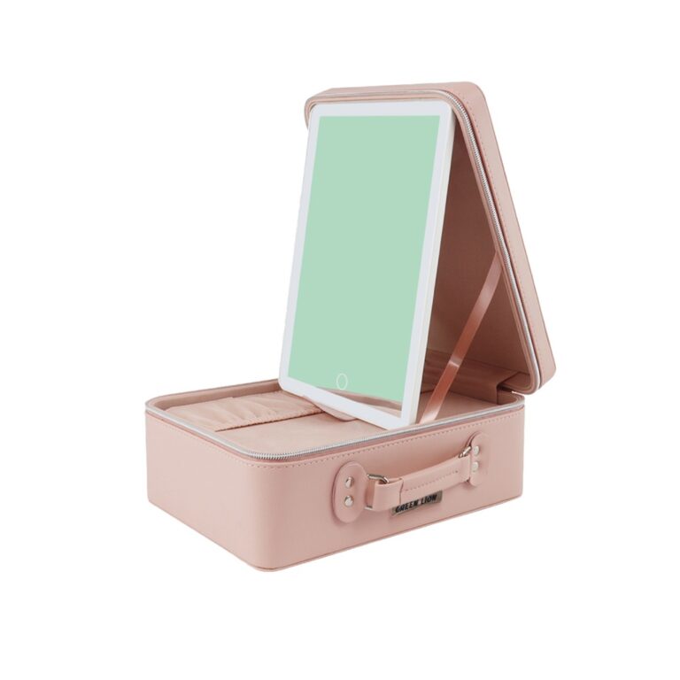 Green Lion Travel Makeup Bag with Lighted Mirror