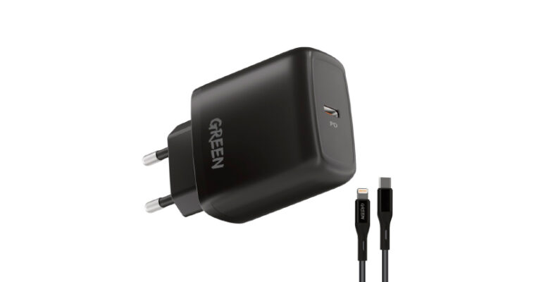 Green Lion Type-C Port Wall Charger 20W EU with PVC Type-C to Lightning Cable 1.2M
