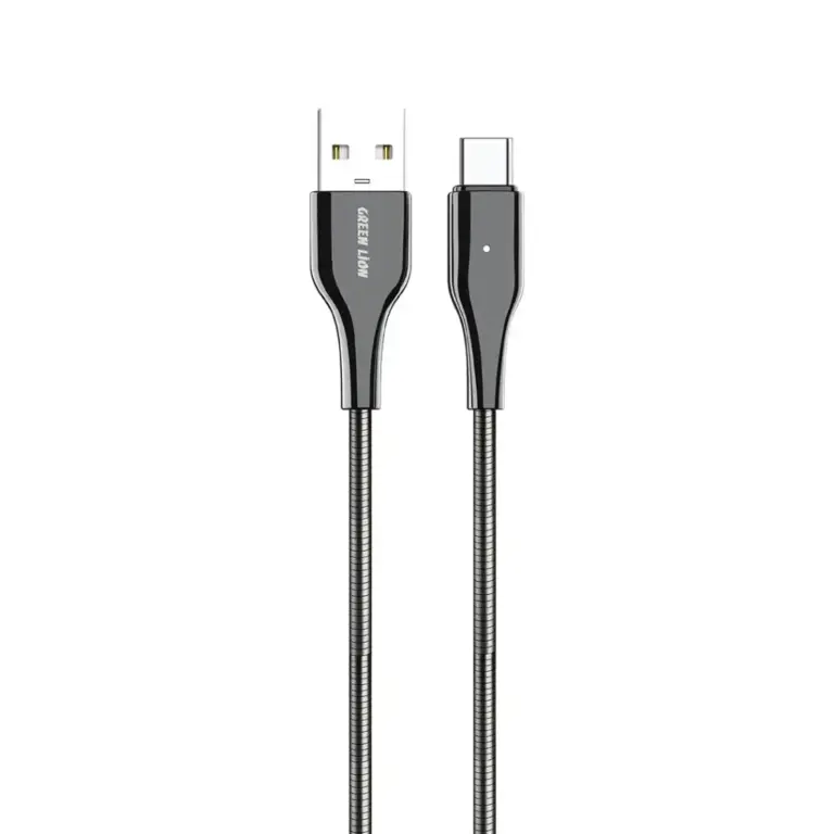 Green Lion USB-A To USB-C Metal Spring Hose Cable