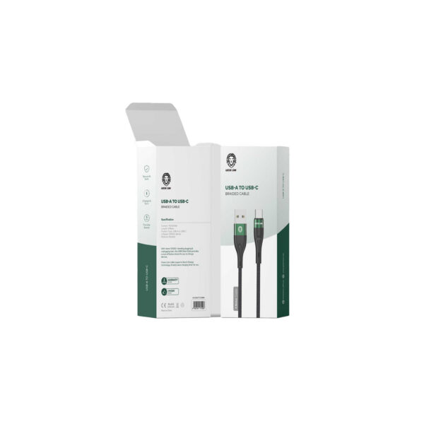 Green Lion USB-A to Type-C Braided Cable 3M