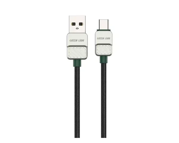 Green Lion USB A to Type-C Cable Electroplated + Braided 1m 15W