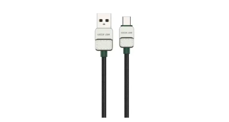 Green Lion USB A to Type-C Cable Electroplated + Braided 1m 15W