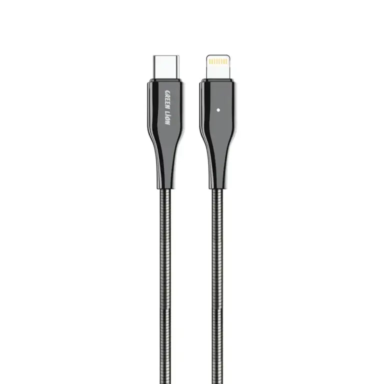 Green Lion USB-C To Lightning Metal Spring Hose Cable