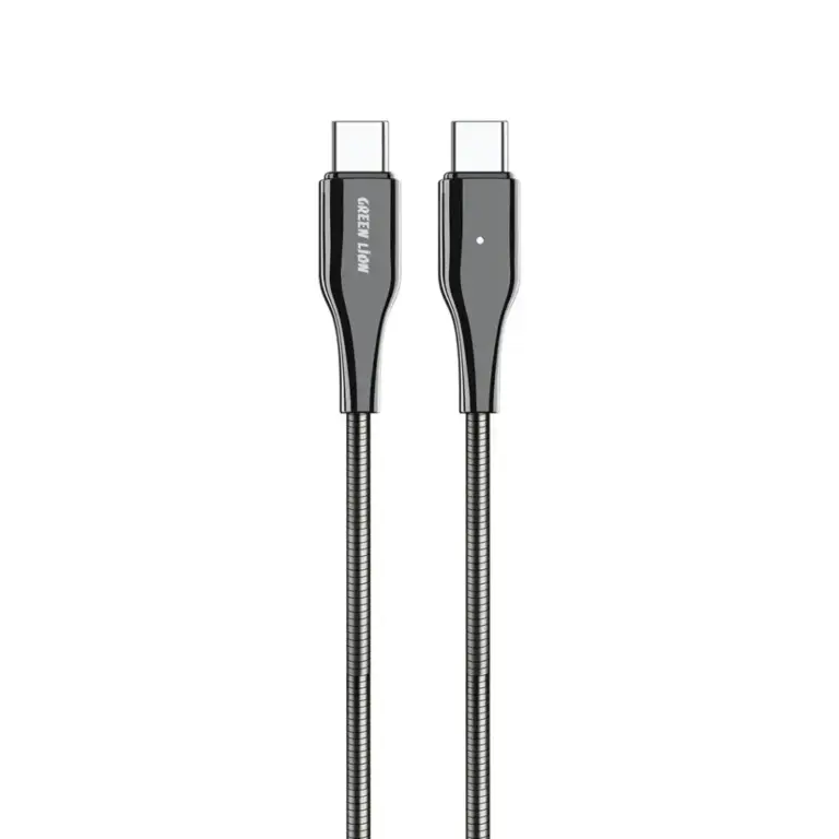 Green Lion USB-C To USB-C Metal Spring Hose Cable