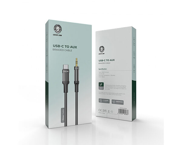 Green Lion USB-C to AUX Braided Cable 1M