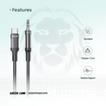 Green Lion USB-C to AUX Braided Cable 1M