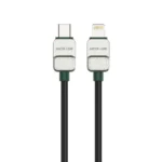 Green Lion USB-C to Lightning Electroplated Braided Cable - Black + Dark Green