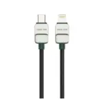Green Lion USB-C to Lightning Electroplated Braided Cable - Black + Dark Green