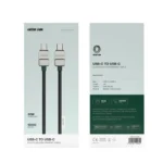 Green Lion USB-C to USB-C Electroplated Braided Cable - Black + Dark Green