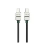 Green Lion USB-C to USB-C Electroplated Braided Cable - Black + Dark Green