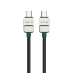 Green Lion USB-C to USB-C Electroplated Braided Cable - Black + Dark Green