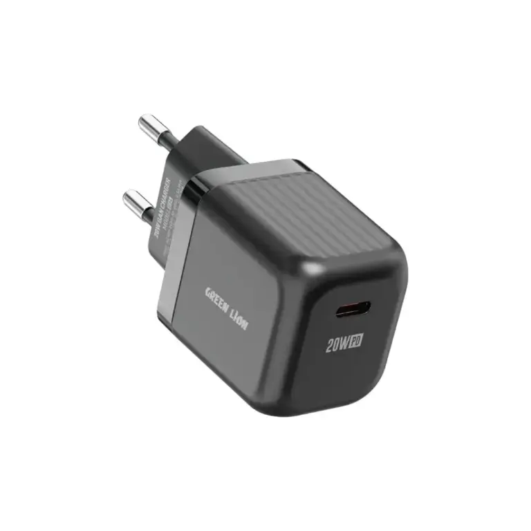 Green Lion Ultra Compact GaN Wall Charger EU Pin USB-C 20W (with C to C / C to L Cable)