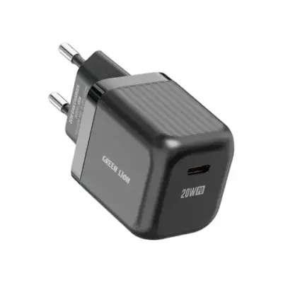 Green Lion Ultra Compact GaN Wall Charger EU Pin USB-C 20W (with C to C / C to L Cable)