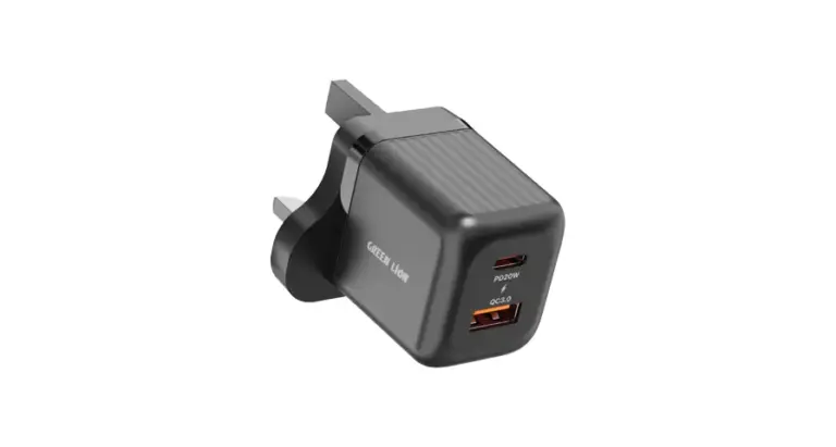 Green Lion Ultra Compact GaN Wall Charger UK Pin A+C 20W (with C to C / C to L Cable)