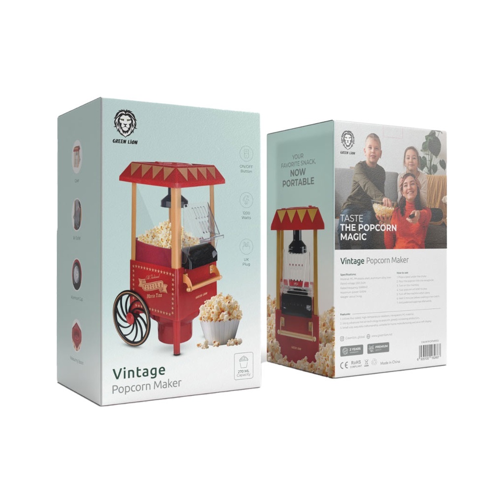 Green Lion Vintage Pop Corn Maker 1200W 270mL